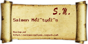 Salmen Mátyás névjegykártya
