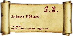Salmen Mátyás névjegykártya